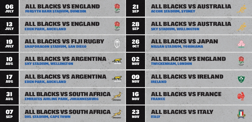 All Blacks 2024 Fixtures