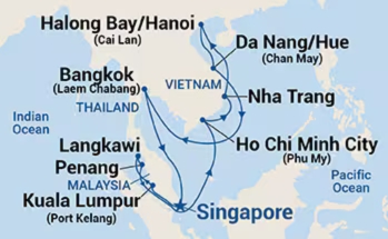 Princess Cruises Southeast Asia Pre-Christmas Delights Map